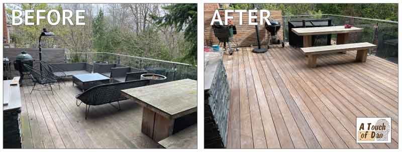 Cleaning ipe deck in Toronto