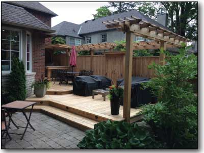 nice cedar deck with pergola